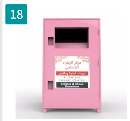 Hangslot van de Bak Oud Kleren van de Recyclingsopslag van de Schenkingsschoenen het Ijzer Vierkant Roze